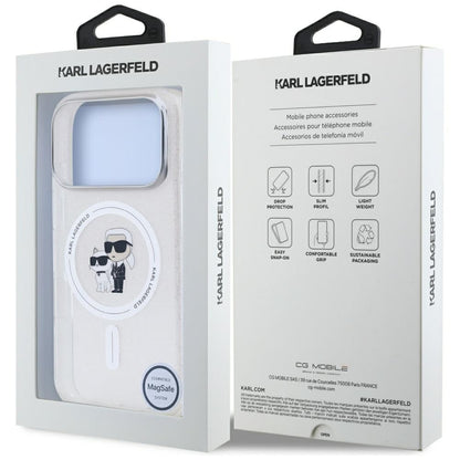 Futrola MagSafe za Apple iPhone 17 Pro, Karl Lagerfeld, IML Glitter Karl & Choupette, Prozirna