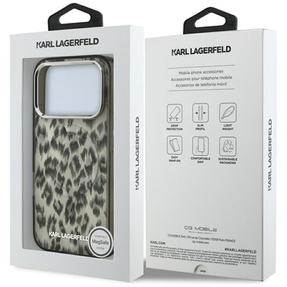 Futrola MagSafe za Apple iPhone 17 Pro, Karl Lagerfeld, IML Leopard uzorak, Smeđa