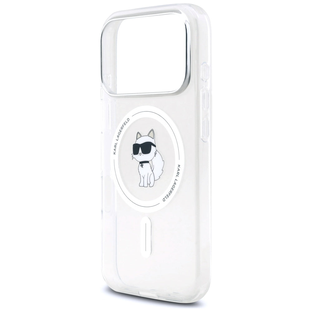 Futrola MagSafe za Apple iPhone 17 Pro, Karl Lagerfeld, IML Logo Choupette, Prozirna