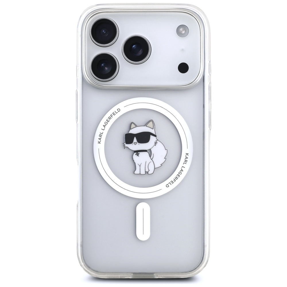 Futrola MagSafe za Apple iPhone 17 Pro, Karl Lagerfeld, IML Logo Choupette, Prozirna