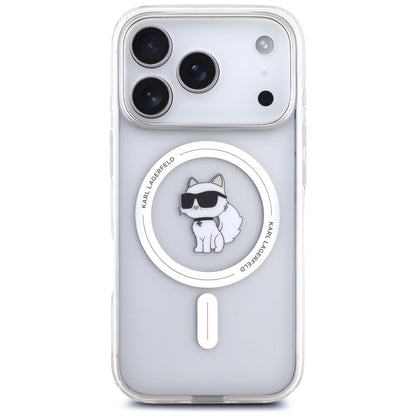 Futrola MagSafe za Apple iPhone 17 Pro, Karl Lagerfeld, IML Logo Choupette, Prozirna