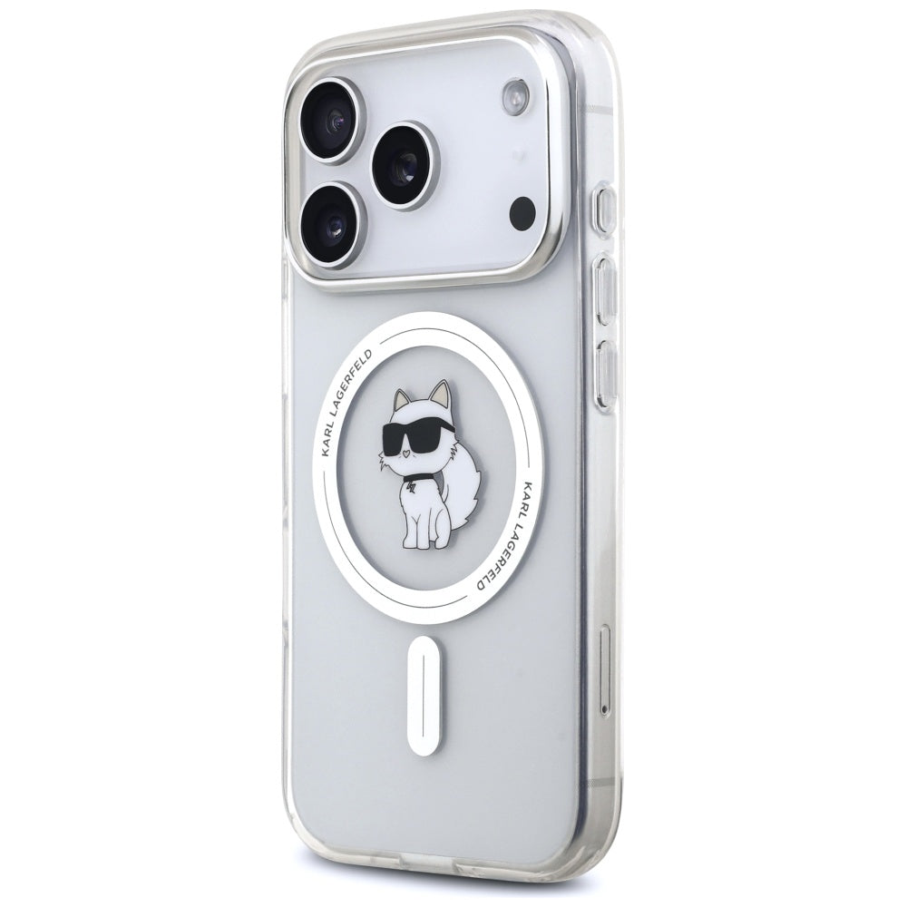 Futrola MagSafe za Apple iPhone 17 Pro, Karl Lagerfeld, IML Logo Choupette, Prozirna
