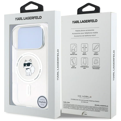 Futrola MagSafe za Apple iPhone 17 Pro, Karl Lagerfeld, IML Logo Choupette, Prozirna
