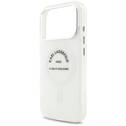 Futrola MagSafe za Apple iPhone 17 Pro, Karl Lagerfeld, IML Logo RSG, Prozirna