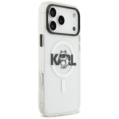 Futrola MagSafe za Apple iPhone 17 Pro, Karl Lagerfeld, IML Sketch Logo Choupette, Prozirna