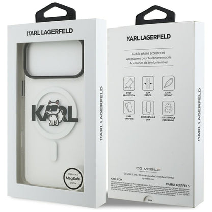 Futrola MagSafe za Apple iPhone 17 Pro, Karl Lagerfeld, IML Sketch Logo Choupette, Prozirna