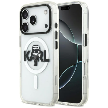Futrola MagSafe za Apple iPhone 17 Pro, Karl Lagerfeld, IML Sketch Logo Karl, Prozirna