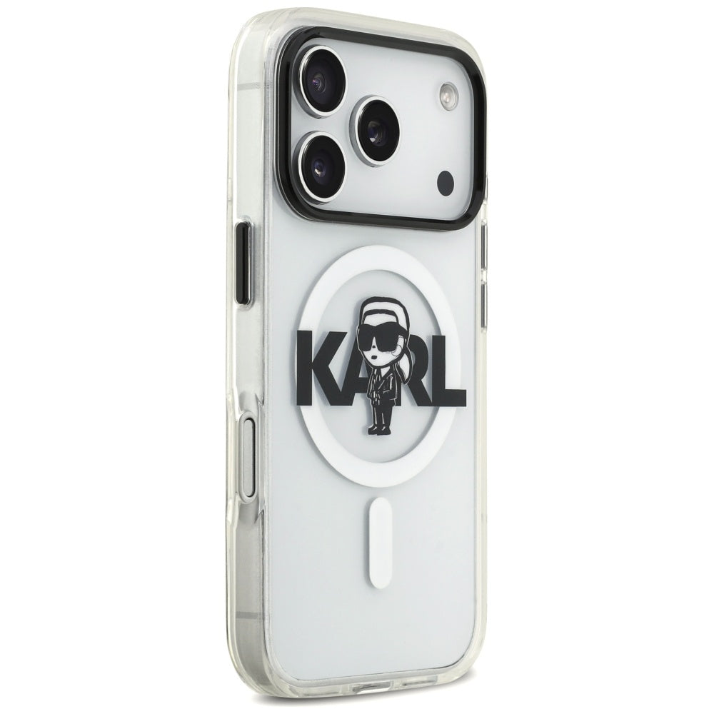 Futrola MagSafe za Apple iPhone 17 Pro, Karl Lagerfeld, IML Sketch Logo Karl, Prozirna