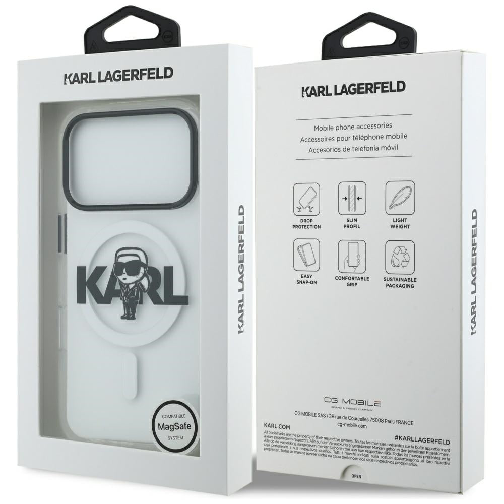 Futrola MagSafe za Apple iPhone 17 Pro, Karl Lagerfeld, IML Sketch Logo Karl, Prozirna