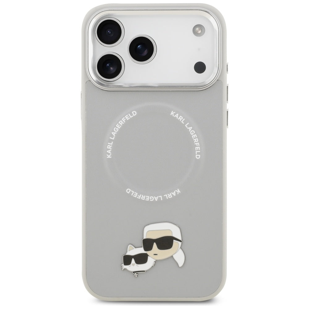 MagSafe futrola za Apple iPhone 17 Pro, Karl Lagerfeld, Karl & Choupette Pins, Siva
