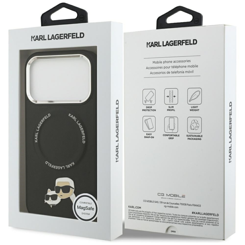 MagSafe futrola za Apple iPhone 17 Pro, Karl Lagerfeld, Karl & Choupette Pins, Crna