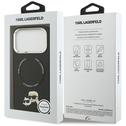 MagSafe futrola za Apple iPhone 17 Pro, Karl Lagerfeld, Karl & Choupette Pins, Crna
