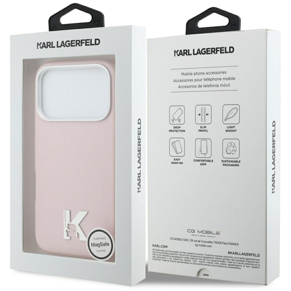 Futrola MagSafe za Apple iPhone 17 Pro, Karl Lagerfeld, Karl Head Logo, Roza