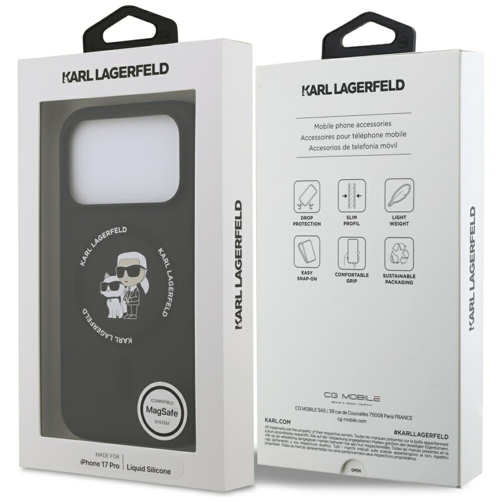 MagSafe futrola za Apple iPhone 17 Pro, Karl Lagerfeld, Ring Karl & Choupette, Crna