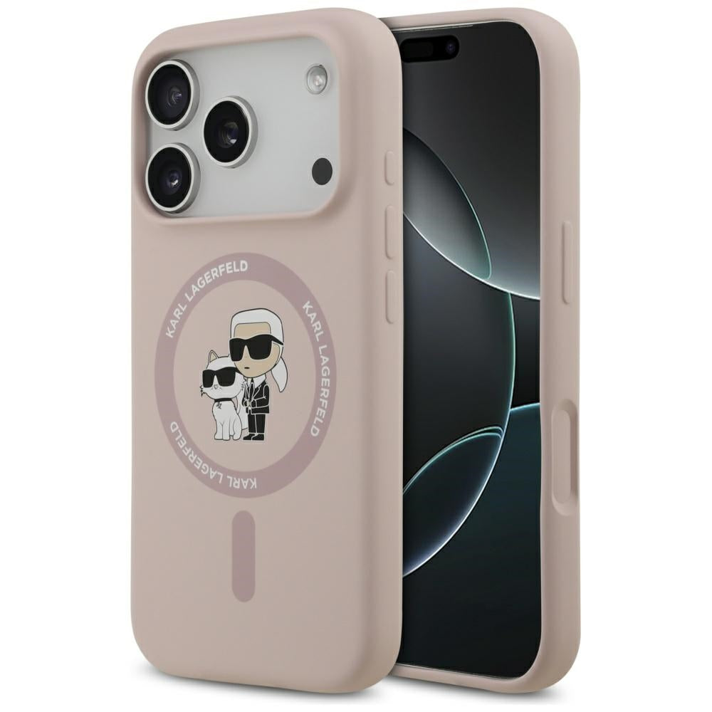 Futrola MagSafe za Apple iPhone 17 Pro, Karl Lagerfeld, Ring Karl & Choupette, Roza