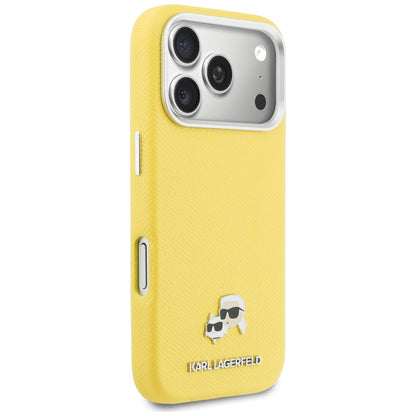 Futrola MagSafe za Apple iPhone 17 Pro, Karl Lagerfeld, Saffiano Karl & Choupette Pins, Žuta