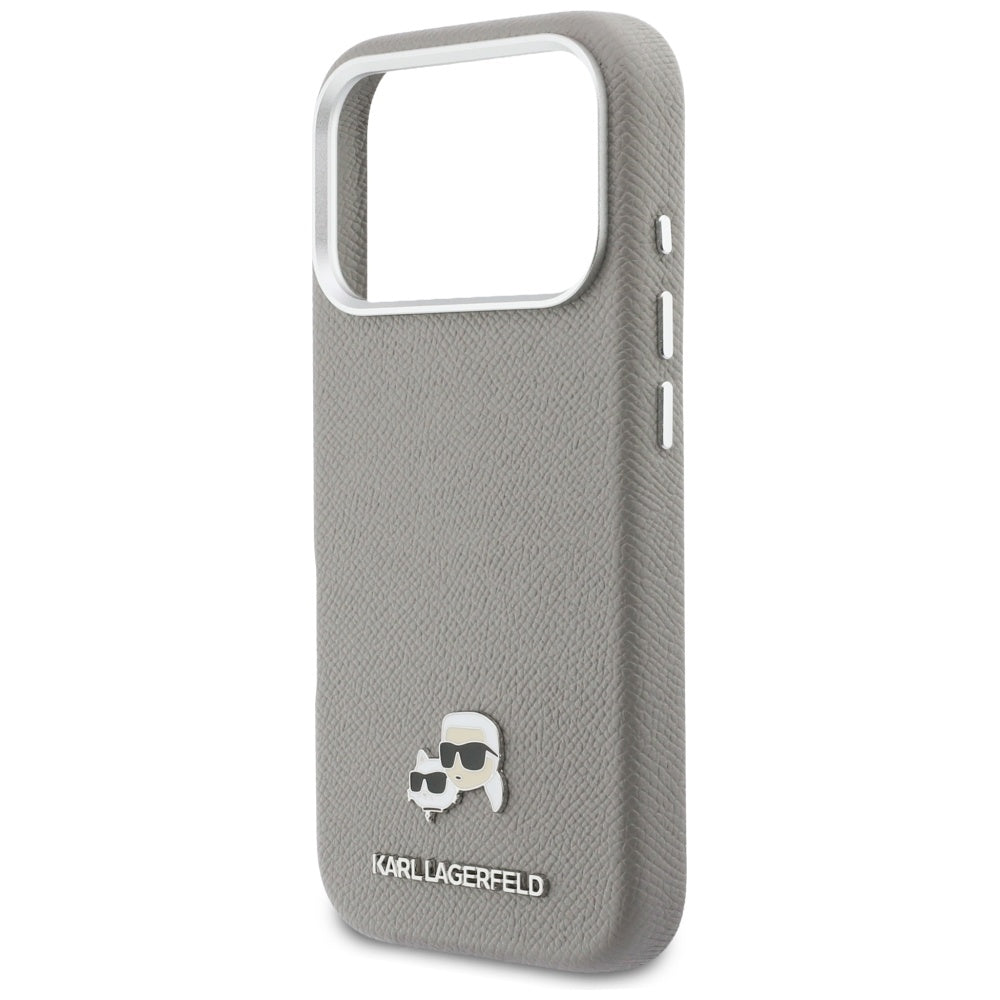 MagSafe futrola za Apple iPhone 17 Pro, Karl Lagerfeld, Saffiano Karl & Choupette Pins, Siva
