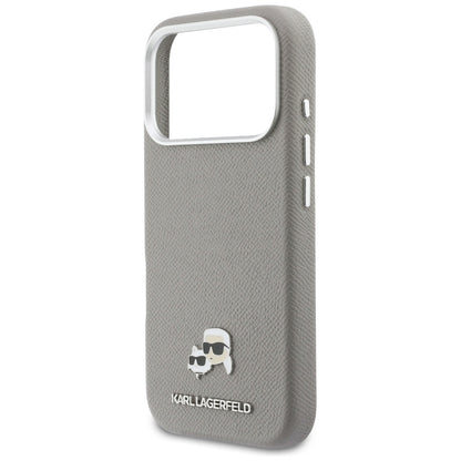 MagSafe futrola za Apple iPhone 17 Pro, Karl Lagerfeld, Saffiano Karl & Choupette Pins, Siva