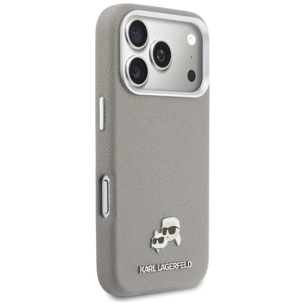MagSafe futrola za Apple iPhone 17 Pro, Karl Lagerfeld, Saffiano Karl & Choupette Pins, Siva