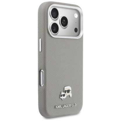 MagSafe futrola za Apple iPhone 17 Pro, Karl Lagerfeld, Saffiano Karl & Choupette Pins, Siva