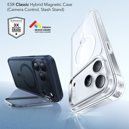 Husa MagSafe za Apple iPhone 17 Pro Max, ESR, Classic Hybrid Kickstand, Plava Satinirana