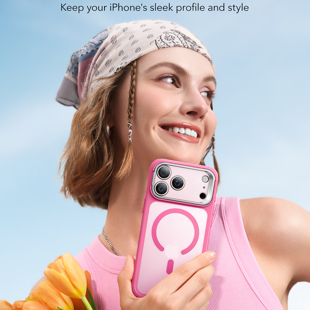 Futrola MagSafe za Apple iPhone 17 Pro Max, ESR, Classic Hybrid Kickstand, Roza Satinirana