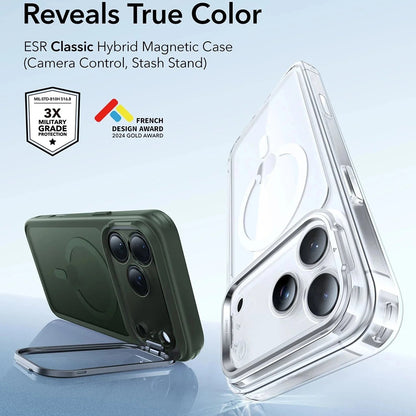 Futrola MagSafe za Apple iPhone 17 Pro Max, ESR, Classic Hybrid Kickstand, Satinirano Zelena