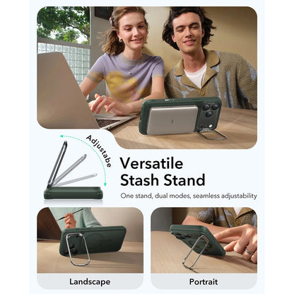 Futrola MagSafe za Apple iPhone 17 Pro Max, ESR, Classic Hybrid Kickstand, Satinirano Zelena