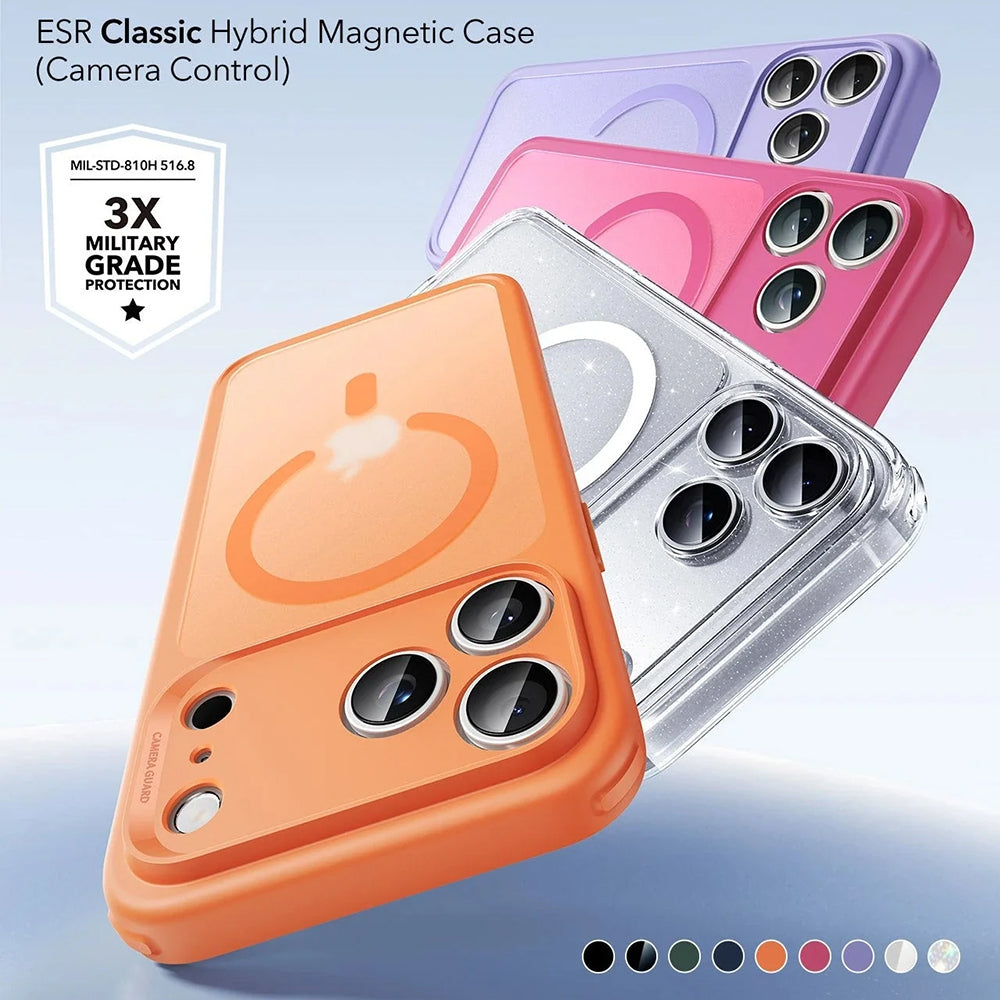 Futrola MagSafe za Apple iPhone 17 Pro Max, ESR, Classic Hybrid Shimmer, Prozirna