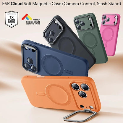 Futrola MagSafe za Apple iPhone 17 Pro Max, ESR, Cloud Soft Kickstand, Narančasta