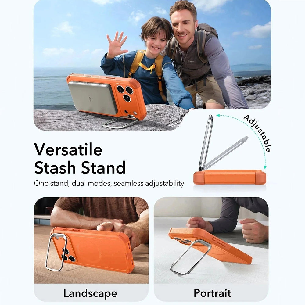 Futrola MagSafe za Apple iPhone 17 Pro Max, ESR, Cyber Armor Kickstand, Narančasta