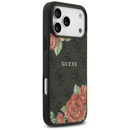 MagSafe futrola za Apple iPhone 17 Pro Max, Guess, 4G Flowers Print, Crna
