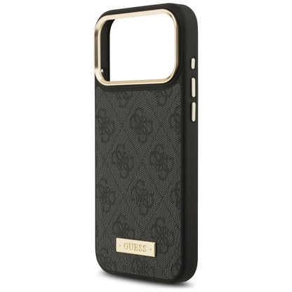 MagSafe futrola za Apple iPhone 17 Pro Max, Guess, 4G Logo Plate, Crna
