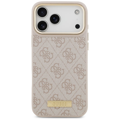 MagSafe futrola za Apple iPhone 17 Pro Max, Guess, 4G Logo Plate, Roza