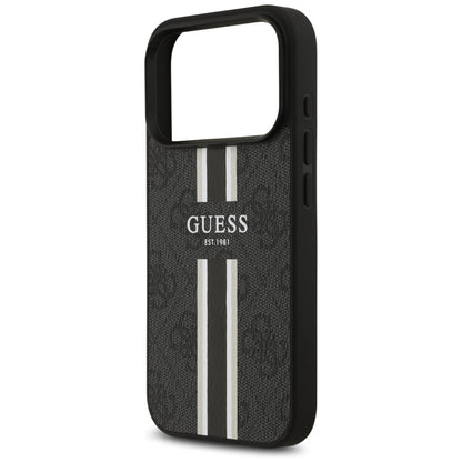 MagSafe futrola za Apple iPhone 17 Pro Max, Guess, 4G Printed Stripes, Crna