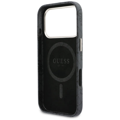 Futrola MagSafe za Apple iPhone 17 Pro Max, Guess, 4G Script Logo, Crna