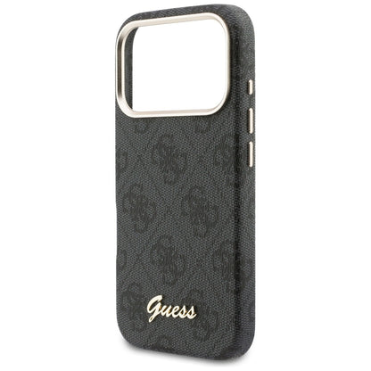Futrola MagSafe za Apple iPhone 17 Pro Max, Guess, 4G Script Logo, Crna