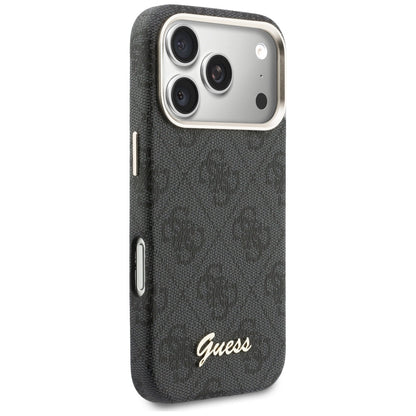 Futrola MagSafe za Apple iPhone 17 Pro Max, Guess, 4G Script Logo, Crna