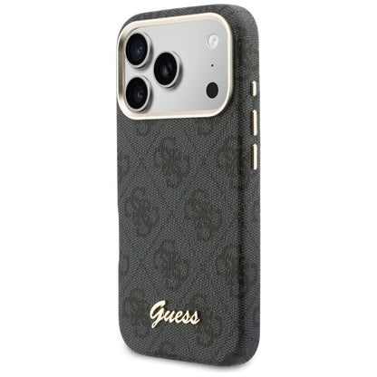 Futrola MagSafe za Apple iPhone 17 Pro Max, Guess, 4G Script Logo, Crna