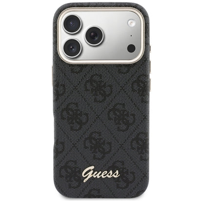 Futrola MagSafe za Apple iPhone 17 Pro Max, Guess, 4G Script Logo, Crna