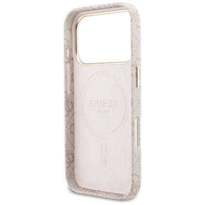 Futrola MagSafe za Apple iPhone 17 Pro Max, Guess, 4G Script Logo, Roza