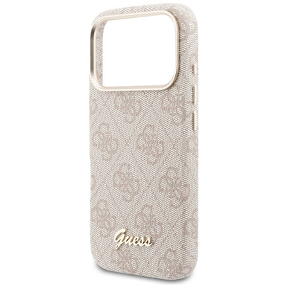 Futrola MagSafe za Apple iPhone 17 Pro Max, Guess, 4G Script Logo, Roza