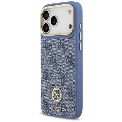 MagSafe futrola za Apple iPhone 17 Pro Max, Guess, 4G Strass Logo with Big Strap, Plava