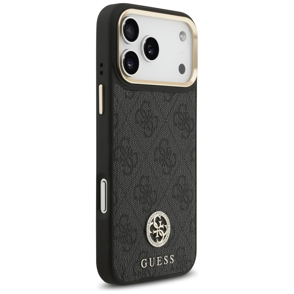 MagSafe futrola za Apple iPhone 17 Pro Max, Guess, 4G Strass Logo with Big Strap, Crna