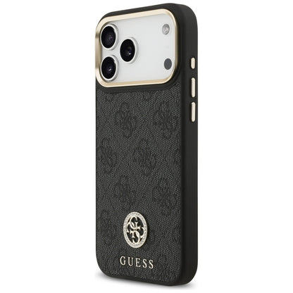 MagSafe futrola za Apple iPhone 17 Pro Max, Guess, 4G Strass Logo with Big Strap, Crna