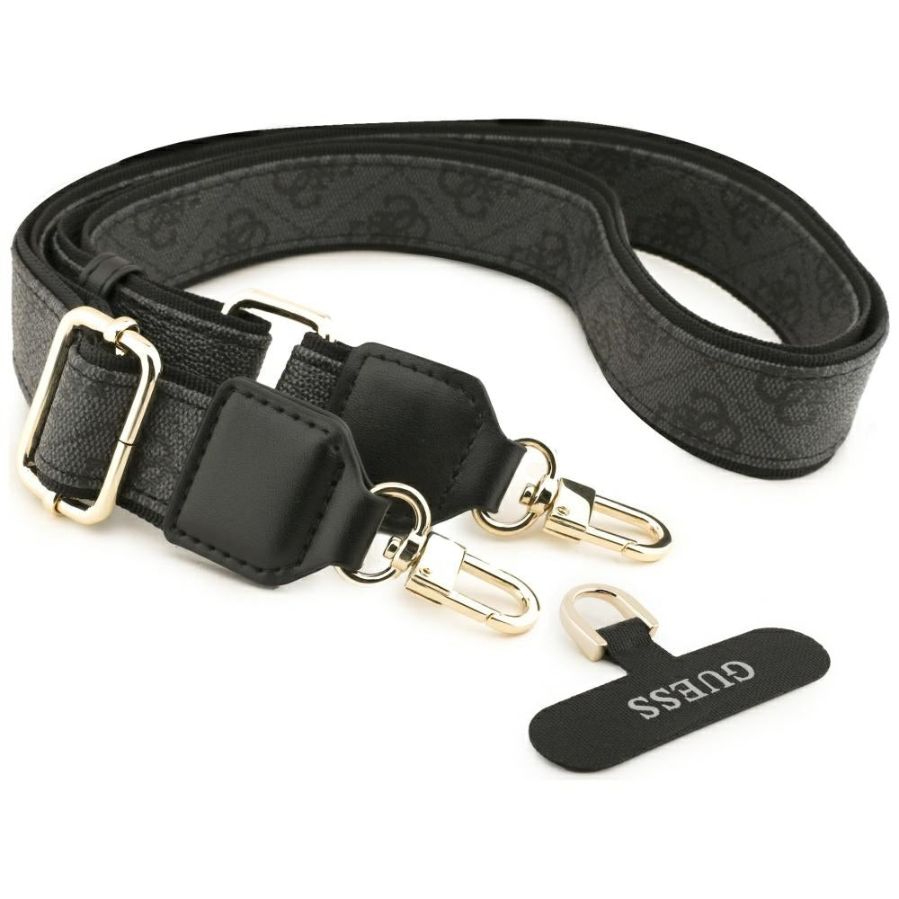 MagSafe futrola za Apple iPhone 17 Pro Max, Guess, 4G Strass Logo with Big Strap, Crna