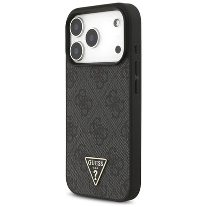 MagSafe futrola za Apple iPhone 17 Pro Max, Guess, 4G Triangle Logo s remenom, Crna