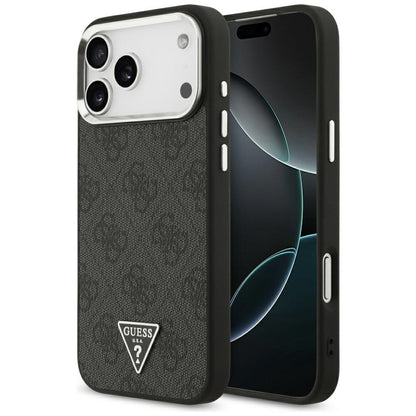 MagSafe futrola za Apple iPhone 17 Pro Max, Guess, 4G Triangle Logo, Crno Srebrna