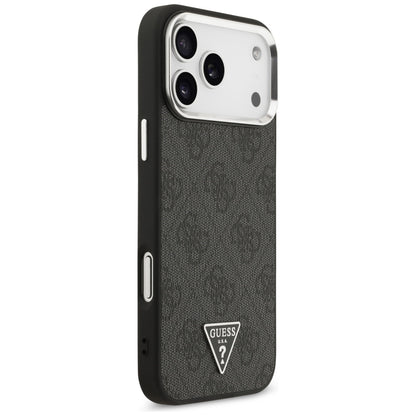 MagSafe futrola za Apple iPhone 17 Pro Max, Guess, 4G Triangle Logo, Crno Srebrna