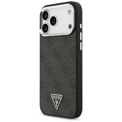 MagSafe futrola za Apple iPhone 17 Pro Max, Guess, 4G Triangle Logo, Crno Srebrna